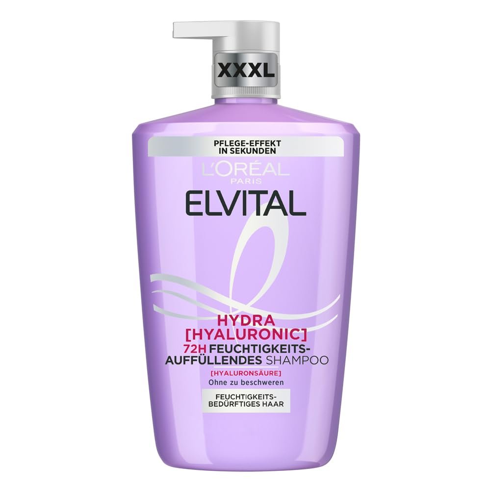 Шампунь L'Oréal Paris Elvital Hydra Hyaluronic Увлажняющий XXXL для блестящих волос, с гиалуроновой кислотой для увлажнения и защиты, длительное увлажнение и уход, 1000 мл, фото №1 Шампунь L'Oréal Paris Elvital Hydra Hyaluronic Увлажняющий XXXL для блестящих волос, с гиалуроновой кислотой для увлажнения и защиты, длительное увлажнение и уход, 1000 мл, фото №1
