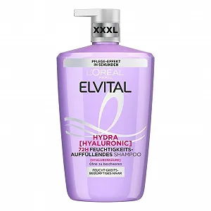 Шампунь L'Oréal Paris Elvital Hydra Hyaluronic Зволожуючий XXXL для блиску волосся, з гіалуроновою кислотою для зволоження та захисту, тривале зволоження та догляд, 1000 мл - Фото 1