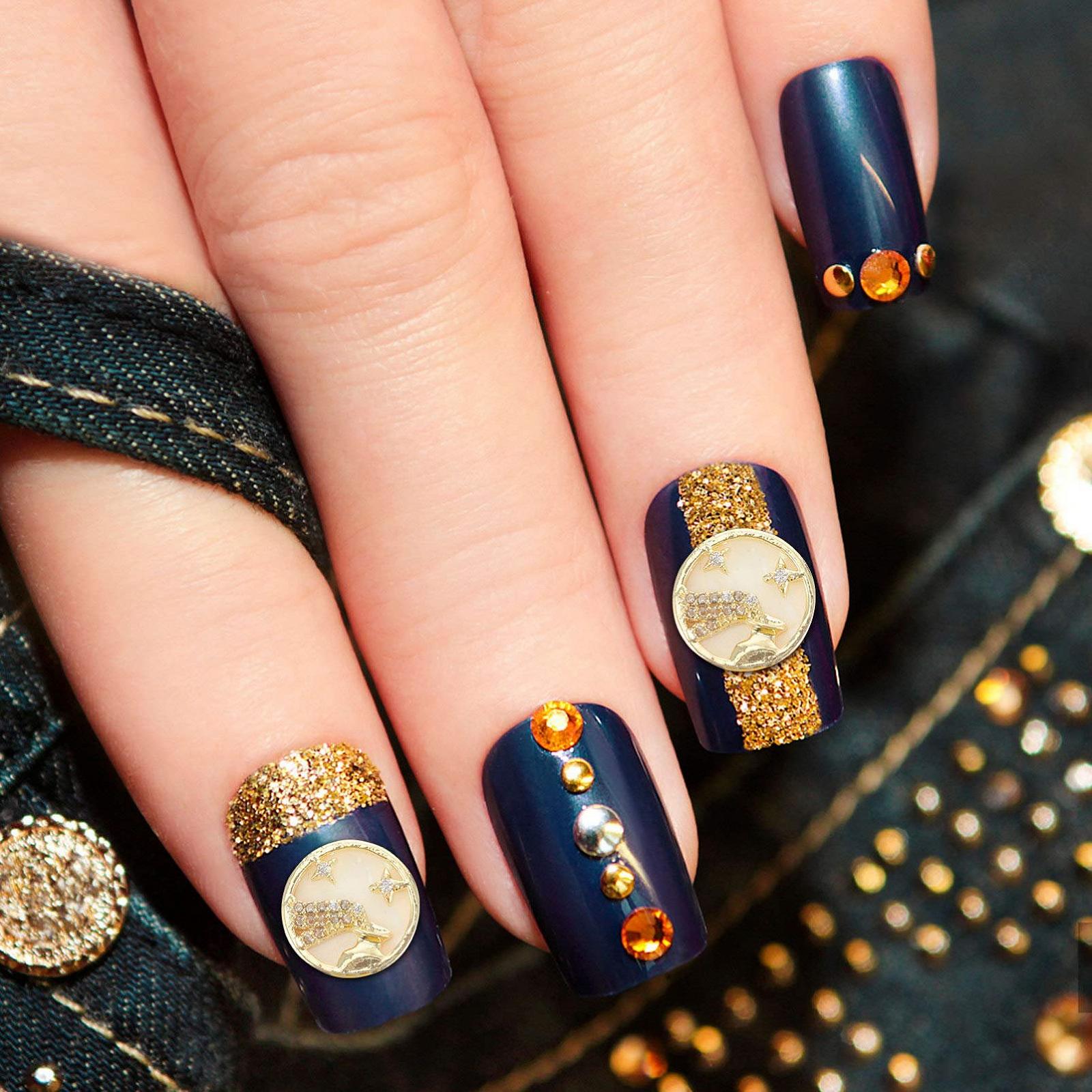 Стразы для ногтей FRCOLOR 5 шт. Цирконий, самоклеящиеся, металлик для маникюра, фото №3