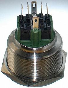Кнопка антивандальна VJ Parts d34mm стрижка 30mm h34mm 2 положення 6 контактів індикація synthetic.ua - Фото 1