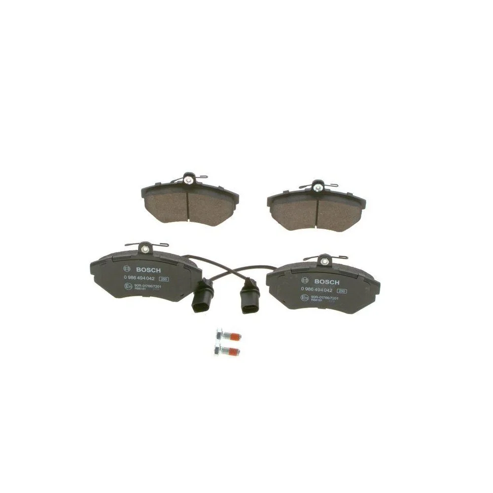 Комплект гальмівних колодок дискового гальма BOSCH 0 986 494 042 для AUDI SEAT VW, передня вісь, фото №1