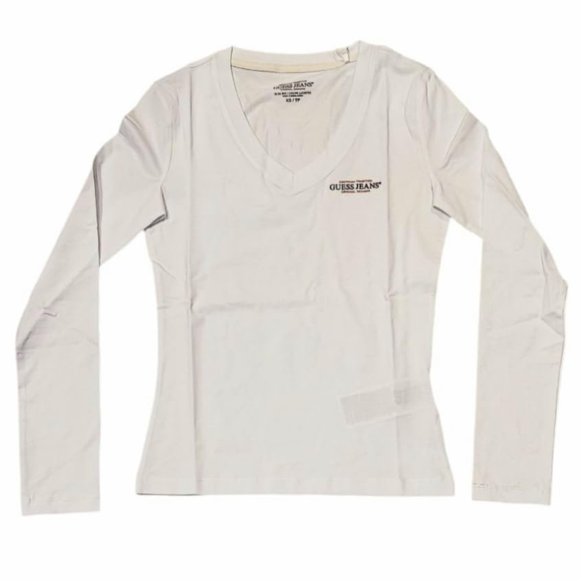 Футболка GUESS JEANS з довгими рукавами жіноча біла, фото №1
