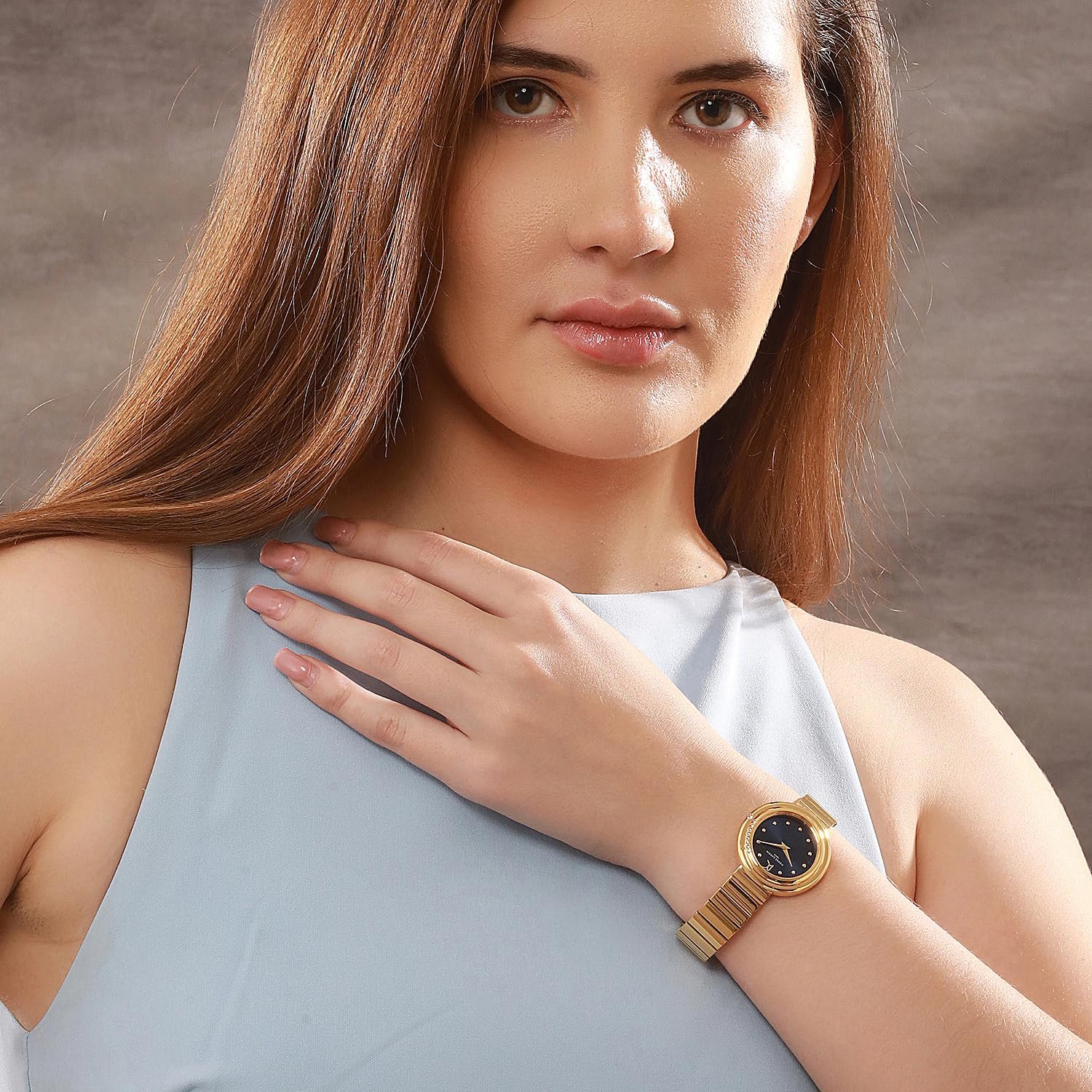 Женские наручные часы Pierre Cardin Passy Météore CF.1010.MG Золотой Синий Синий Ремешок, фото №4