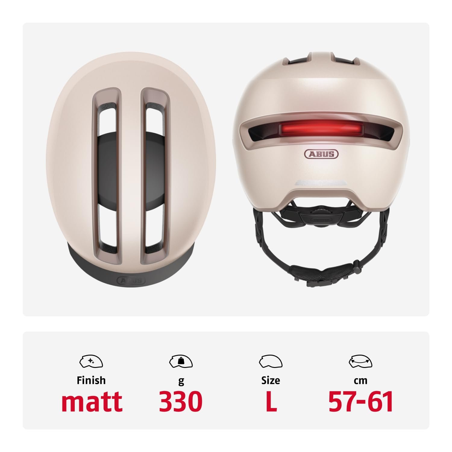 Шлем Urban ABUS HUD-Y с магнитной, перезаряжаемой LED подсветкой и магнитной застежкой, фото №3