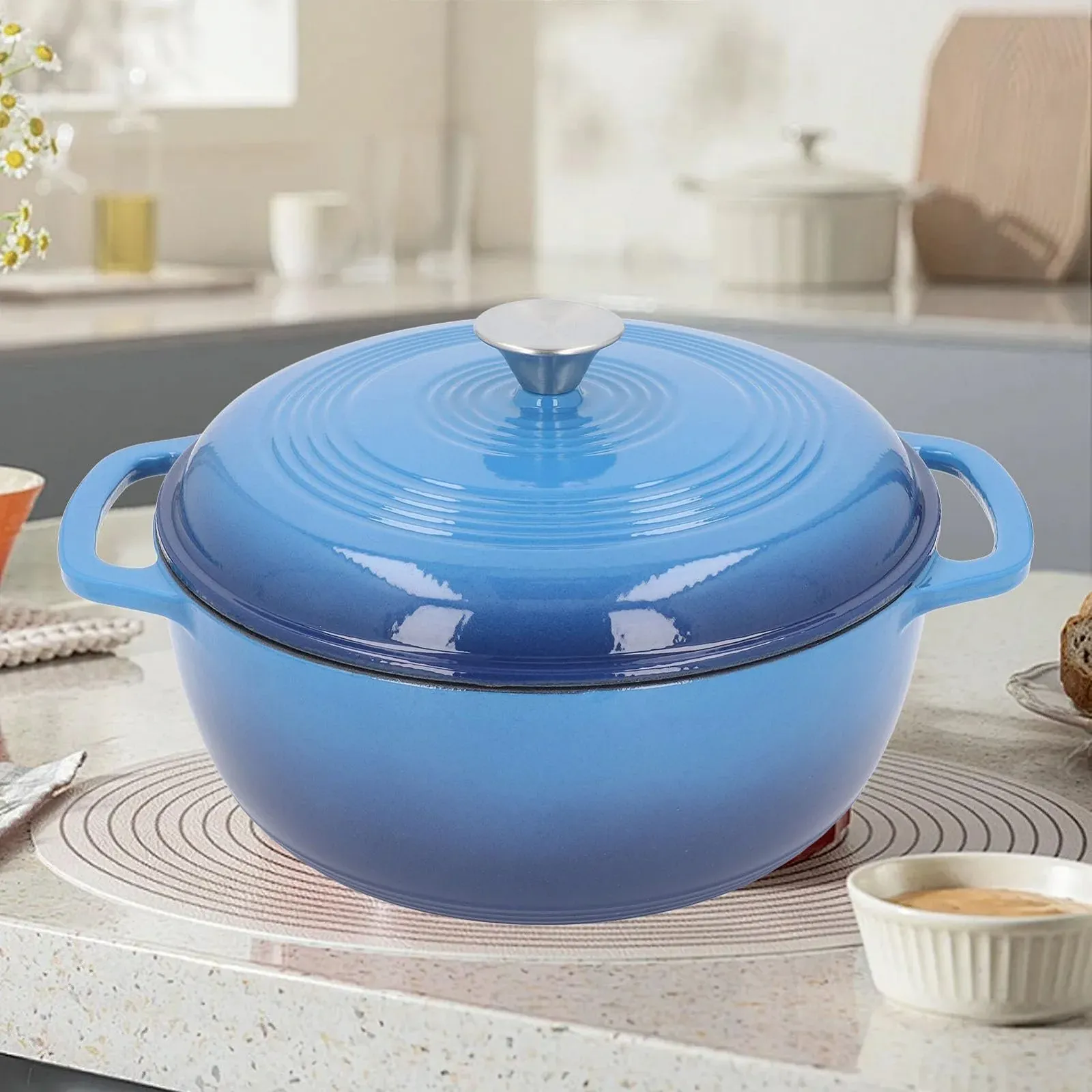 Кастрюля для духовки Fafeicy Эмалированная Круглая Чугунная 7050.00 г, фото №3