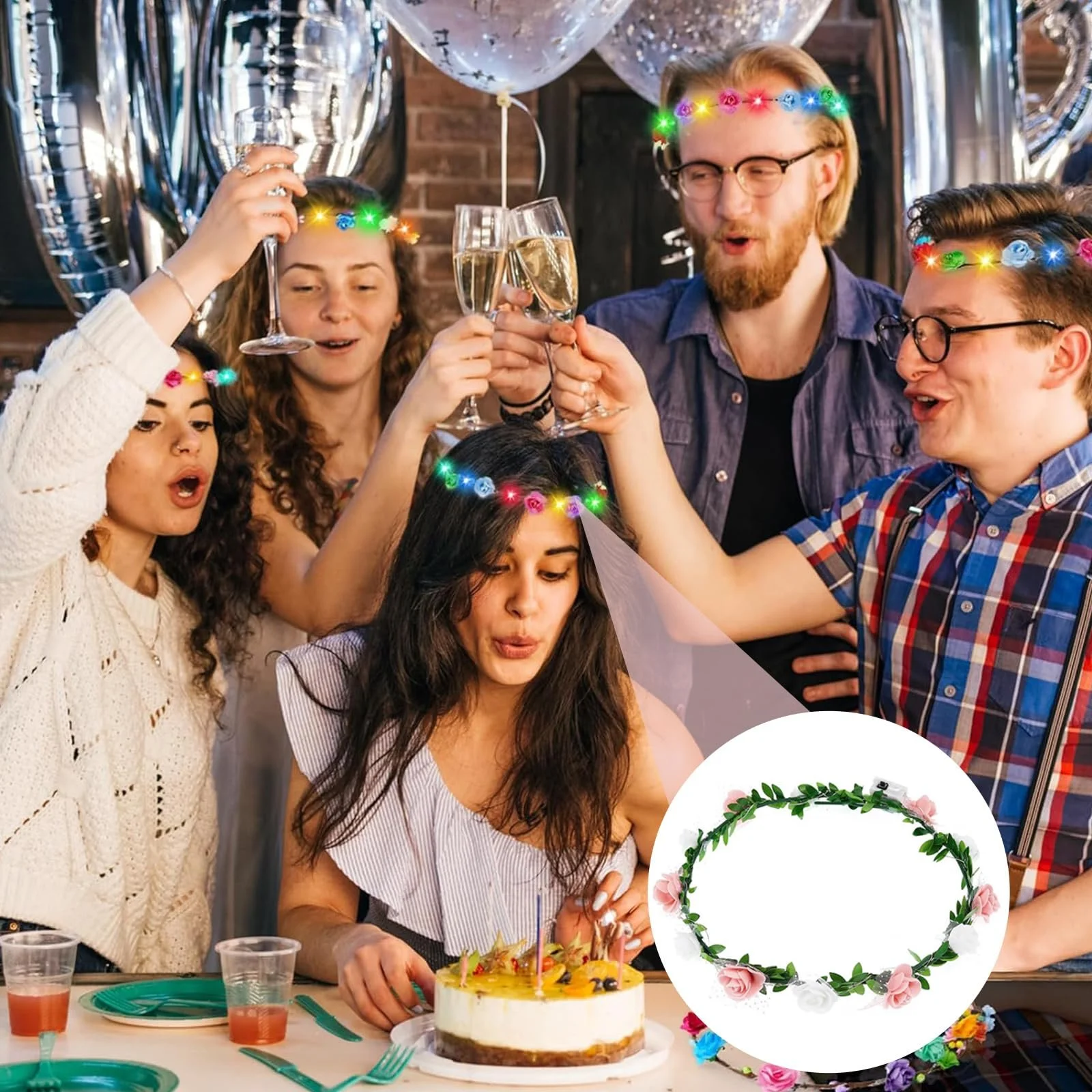 Вінок на голову Квітковий Три режими, фото №7