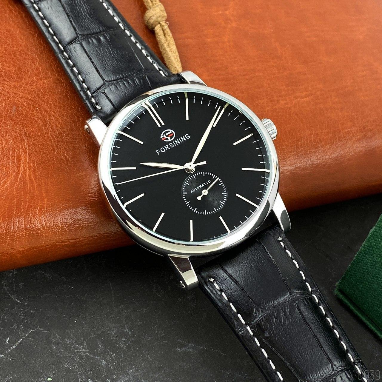 Годинник Forsining 8214 Silver-Black, фото №2