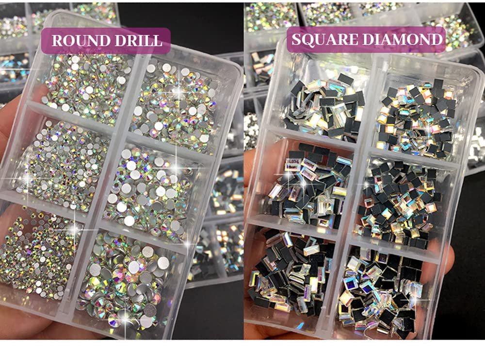 Стрази для нігтів 3D, 1076 шт, сріблясті (Style 06), фото №4