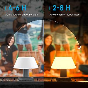 Настільна лампа LED Solar Table Lamp вулична з регулюванням яскравості на сонячній енергії та USB 2 в 1 Теплий білий 2 шт. synthetic.ua - Фото 1