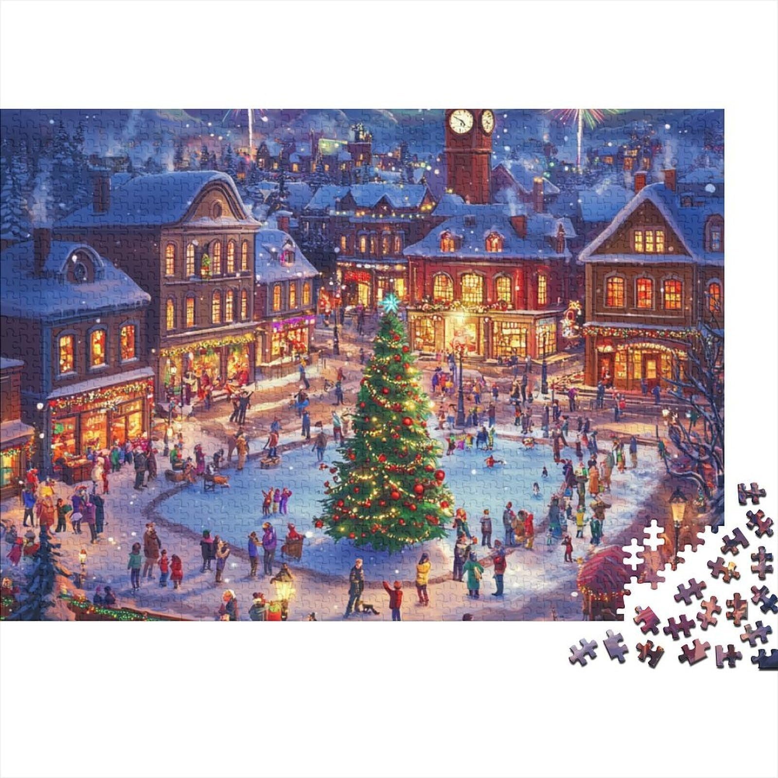 Пазл Рождественская елка у костра 1000 деталей 70 x 50 см, фото №2 Пазл Рождественская елка у костра 1000 деталей 70 x 50 см, фото №2