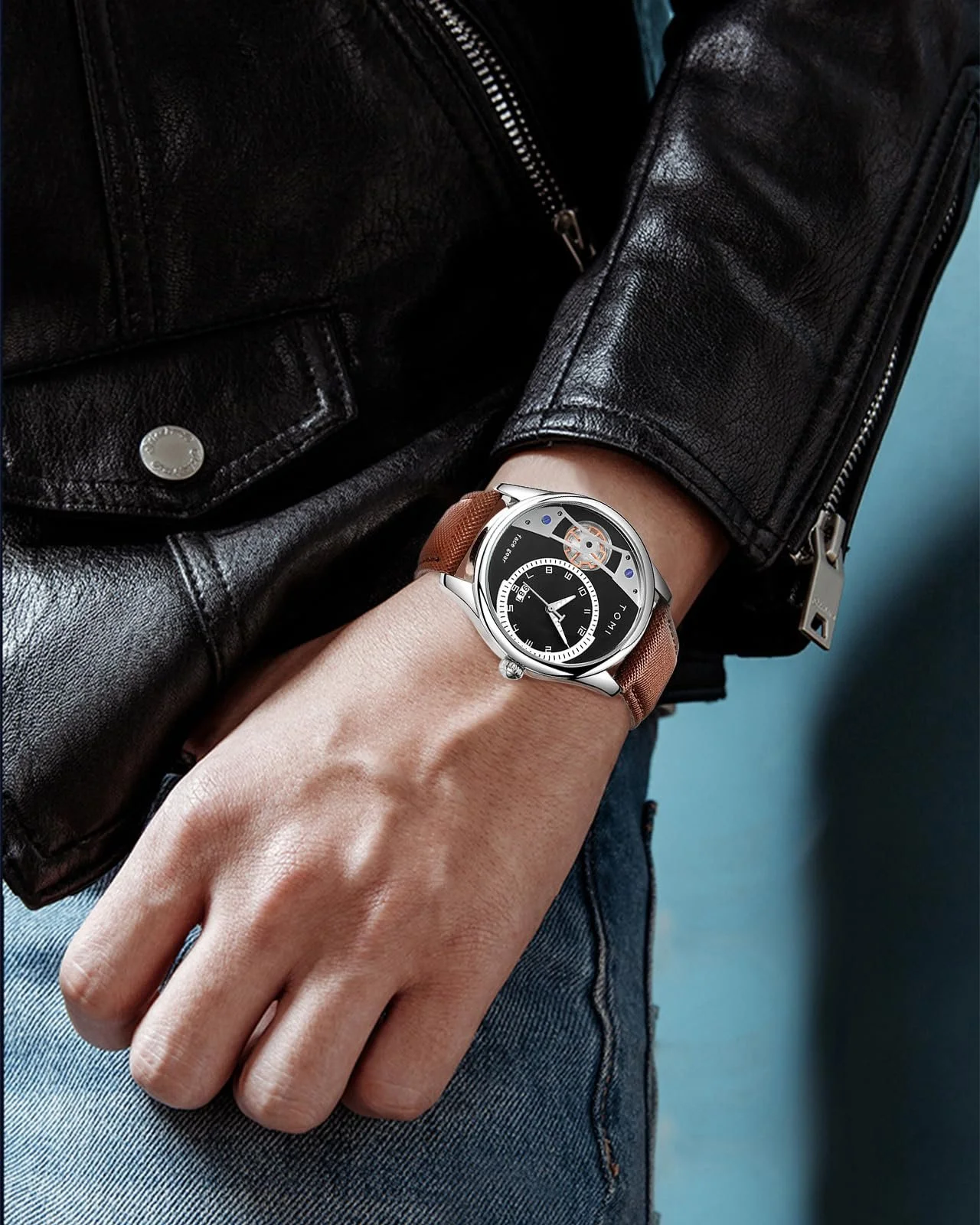 Чоловічий аналоговий годинник CIVO Кварцовий з датою та шкіряним ремінцем, фото №4 Чоловічий аналоговий годинник CIVO Кварцовий з датою та шкіряним ремінцем, фото №4