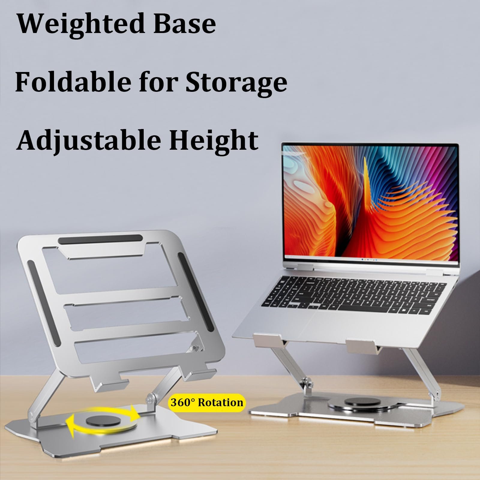 Подставка для ноутбука Регулируемая по высоте с вращающимся основанием 360°, фото №6 Подставка для ноутбука Регулируемая по высоте с вращающимся основанием 360°, фото №6