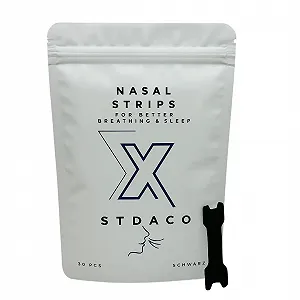 Пластыри для носа от храпа 30 штук Черный Чрезвычайно прочные полоски для носа для лучшего сна - Фото 1