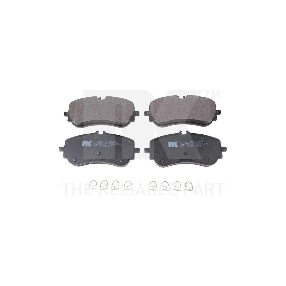 Комплект гальмівних колодок, дискове гальмо NK 2247153 для MAN VW VAG задня вісь, фото №1