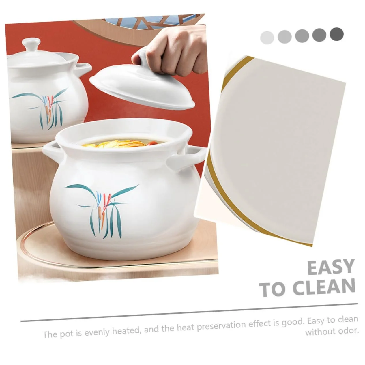 Кастрюля для супа керамическая термостойкая антипригарная, фото №8