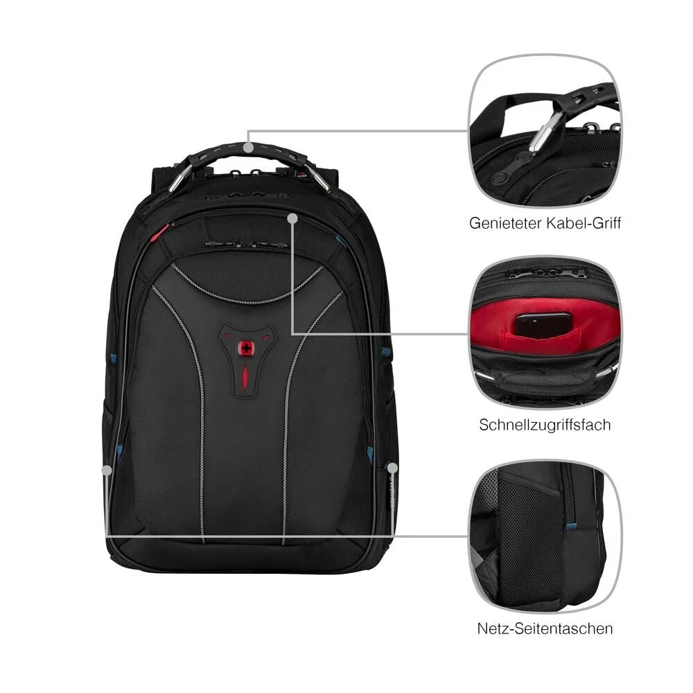 Рюкзак для ноутбука Wenger Carbon 600637 17" 24 L Black, фото №4 Рюкзак для ноутбука Wenger Carbon 600637 17" 24 L Black, фото №4