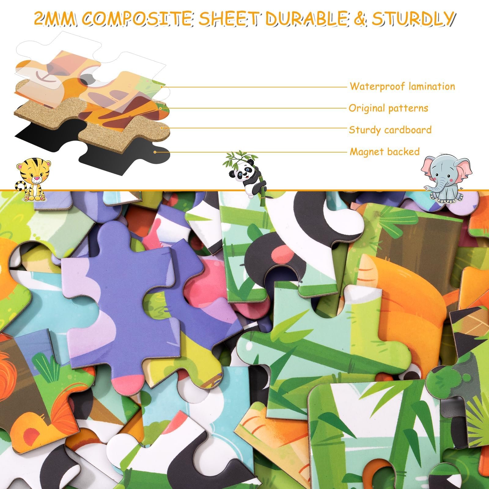 Магнитный пазл Animal Puzzle Book 69 элементов, фото №6