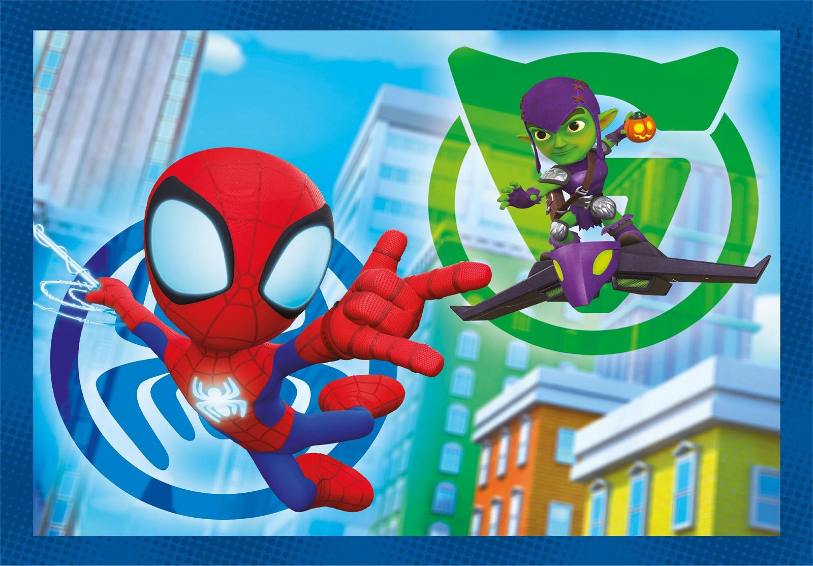 Пазл Clementoni Supercolour Puzzle 4 in 1 Marvel Spidey and His Amazing Friends 21528 12, 16, 20, 24 елементи, фото №1