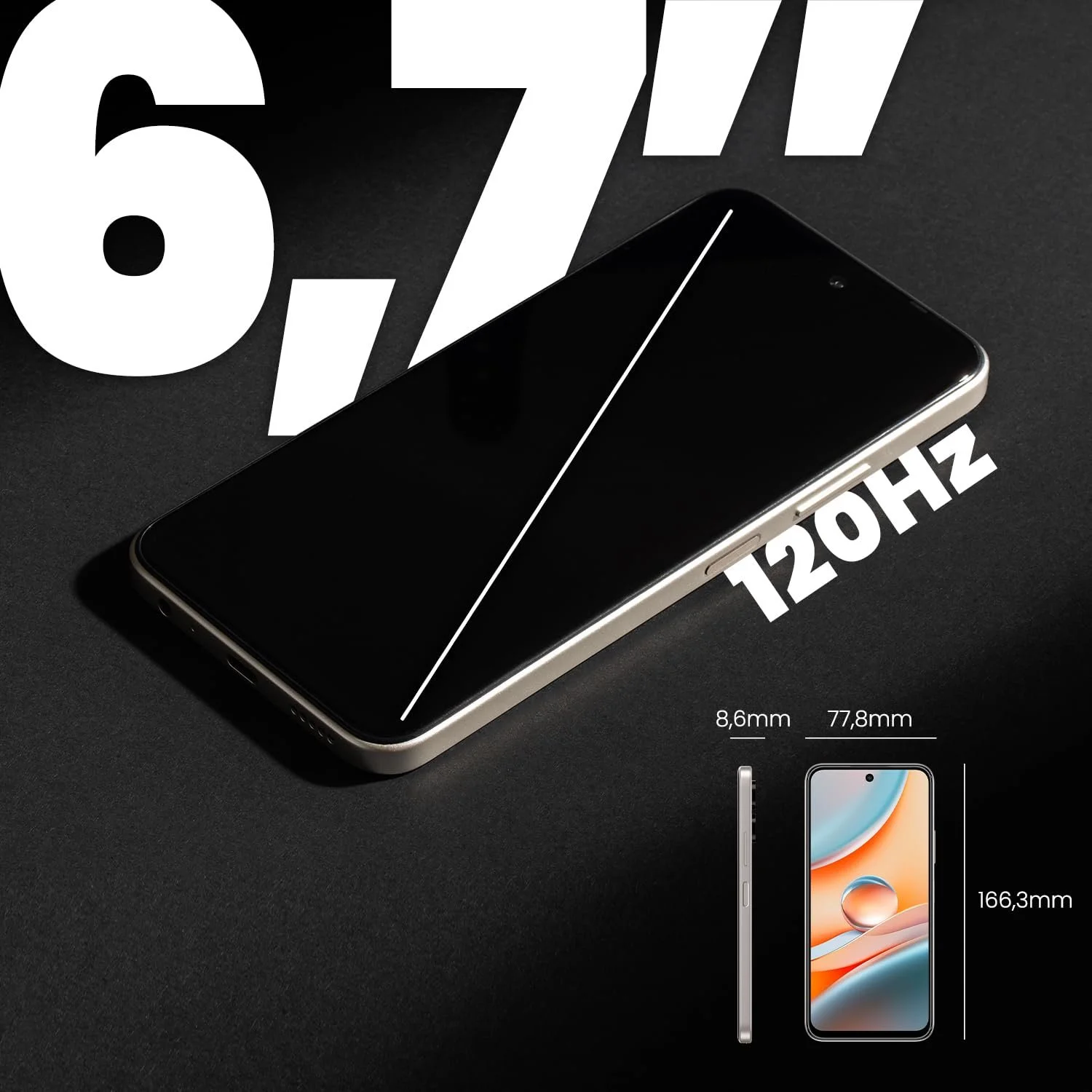 Смартфон SPC Discovery 3 Pro 6.7" IPS 120Hz 8/256GB 50MP 5000mAh Lunar Mist, фото №2 Смартфон SPC Discovery 3 Pro 6.7" IPS 120Hz 8/256GB 50MP 5000mAh Lunar Mist, фото №2