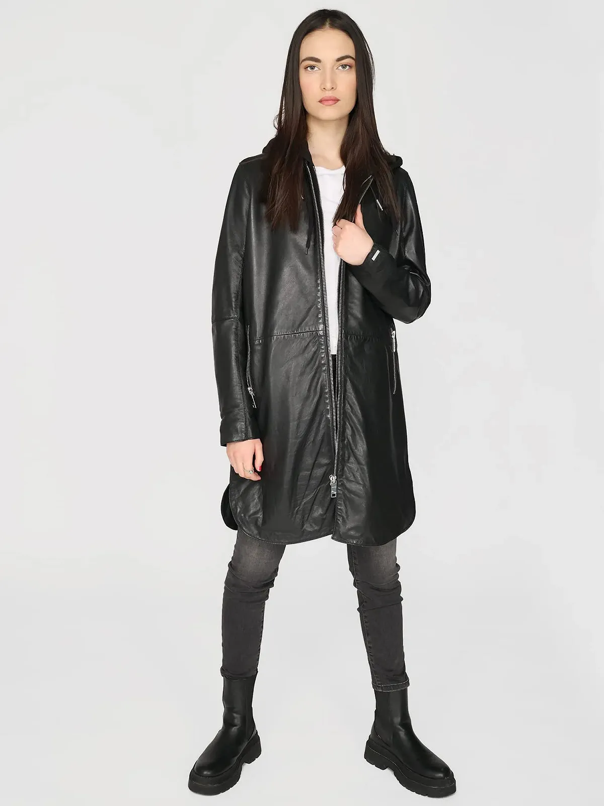 Шкіряне пальто MAZE 4202199 Жіноче, фото №6 Шкіряне пальто MAZE 4202199 Жіноче, фото №6