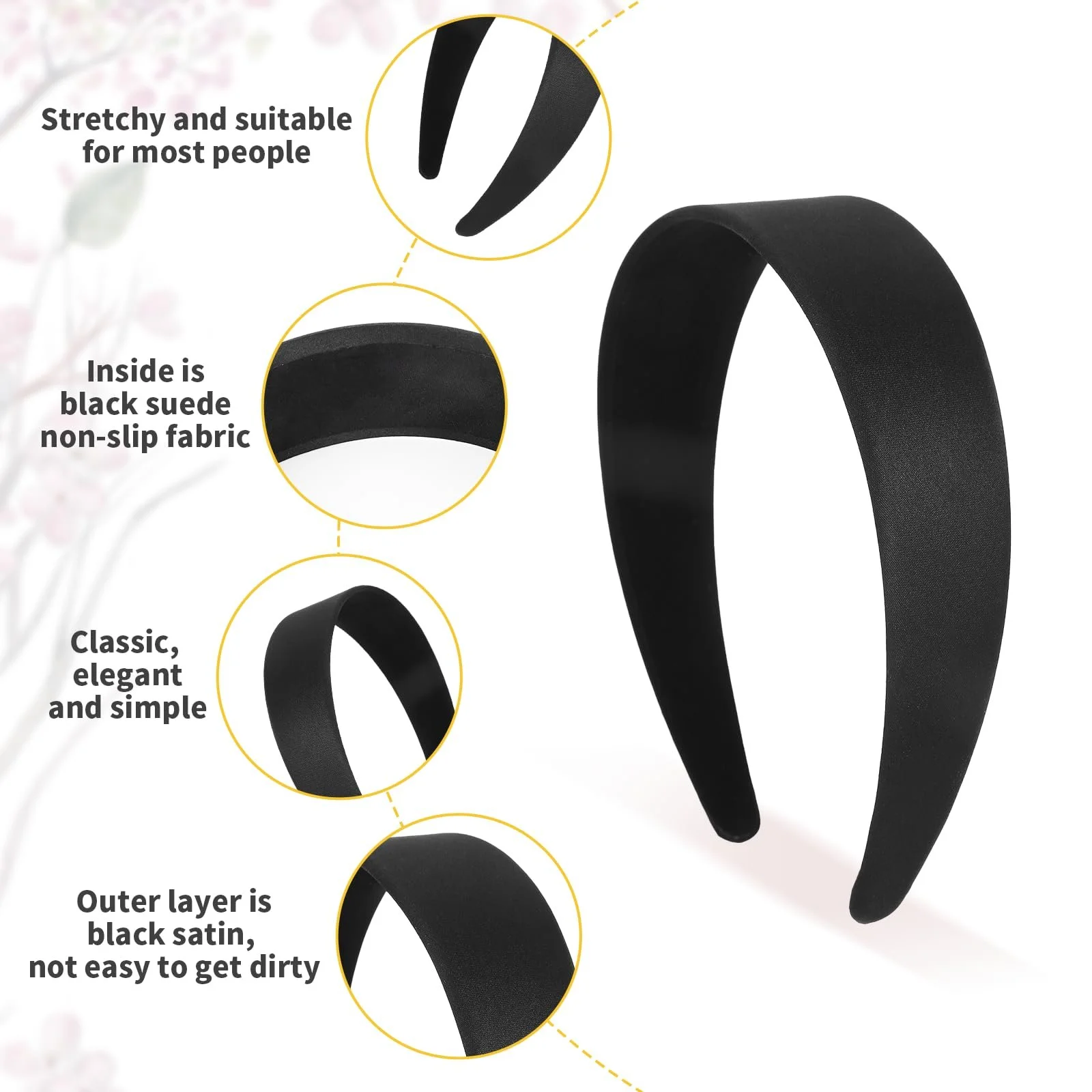 Обруч Набор из 4 штук 4 см Черный, фото №3