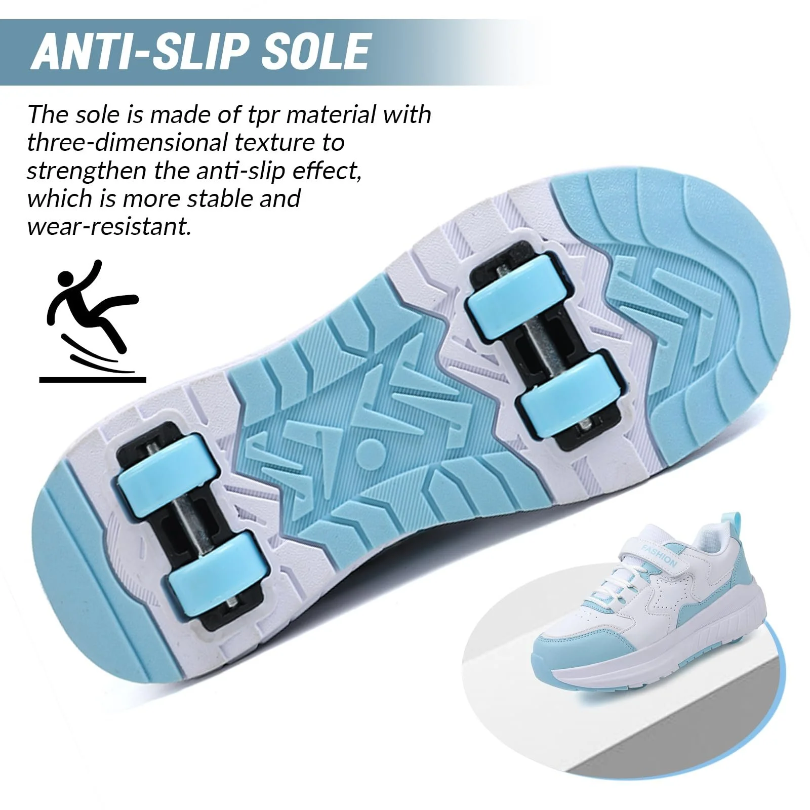 Кросівки FANSU на коліщатках для хлопчиків і дівчаток з 4 коліщатками, висувні, фото №5 Кросівки FANSU на коліщатках для хлопчиків і дівчаток з 4 коліщатками, висувні, фото №5