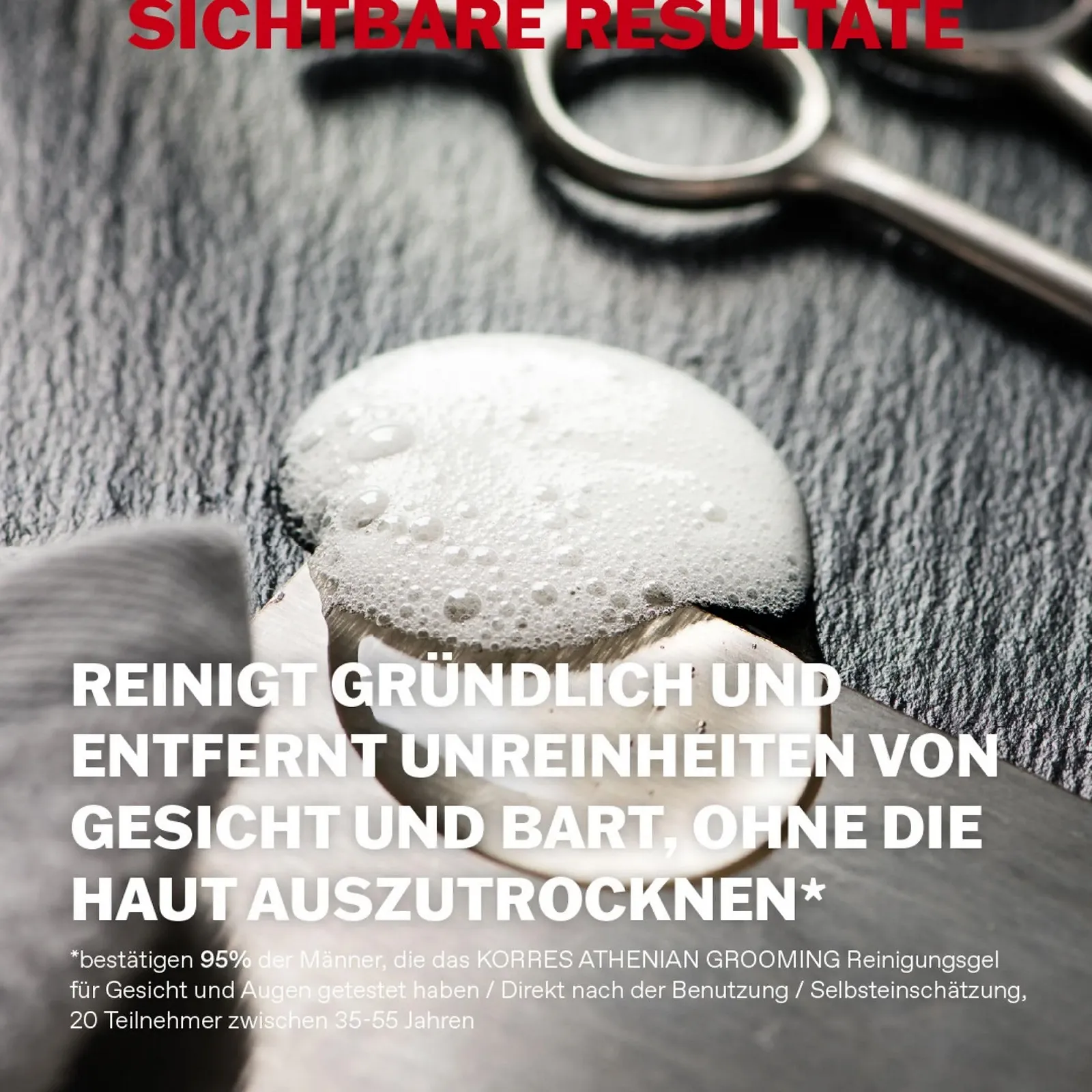 Гель для вмивання KORRES ATHENIAN GROOMING Очищувальний для обличчя та бороди, глибоке очищення, зволожуючий та заспокійливий, для дрібних пор і матового фінішу, без силікону та парабенів, веганський, 250 мл, фото №5