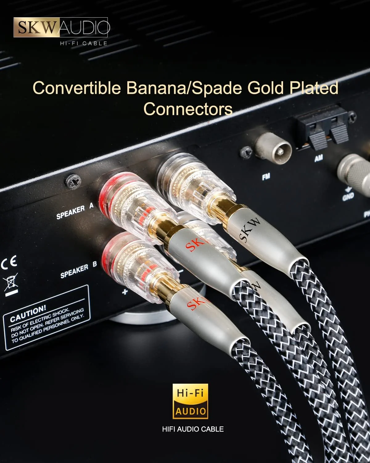 Пара акустичних кабелів SKW з штекерами типу «банан» Сірий, фото №8 Пара акустичних кабелів SKW з штекерами типу «банан» Сірий, фото №8