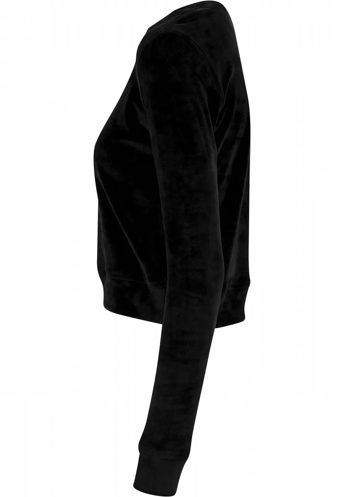 Кофта с капюшоном Urban Classics Ladies Short Velvet Crew Женский Черный, фото №6 Кофта с капюшоном Urban Classics Ladies Short Velvet Crew Женский Черный, фото №6