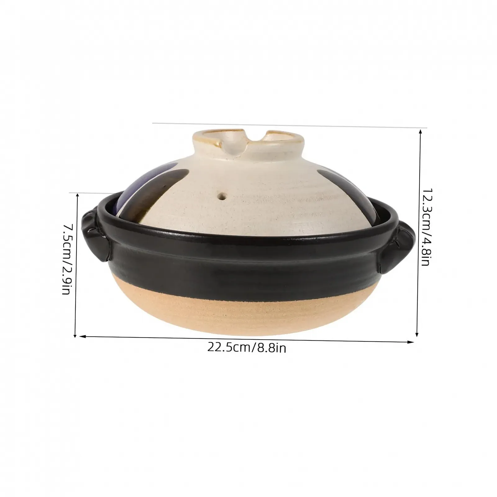 Кастрюля японский ретро стиль керамическая с крышкой двойные ручки грубая керамика серая, фото №2 Кастрюля японский ретро стиль керамическая с крышкой двойные ручки грубая керамика серая, фото №2