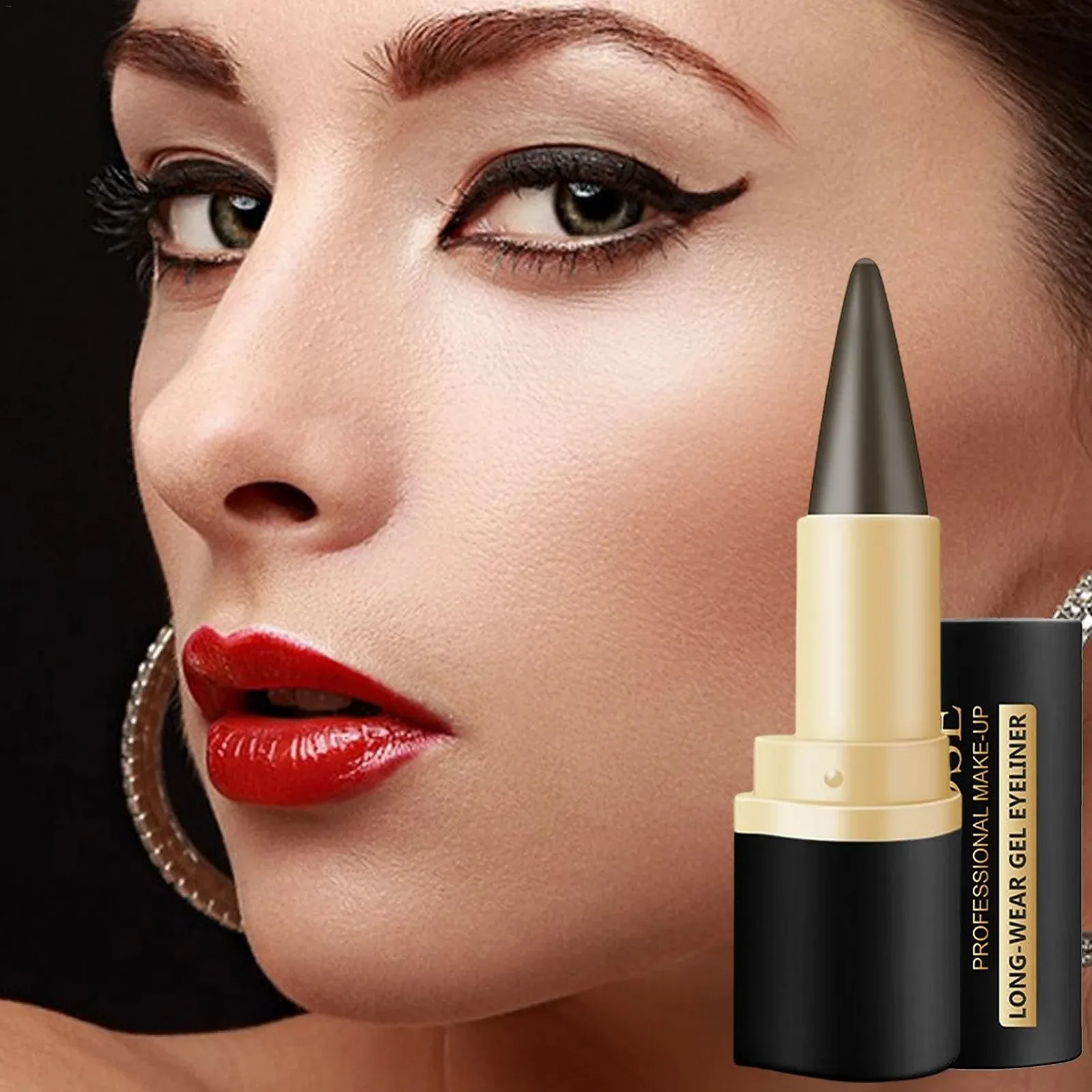 Подводка для глаз Niktule Matte Quick-Drying, Твердая, Водостойкая, Выдвижная, Гелевая, фото №3