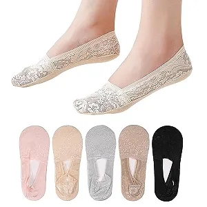 Шкарпетки-слідки Жіночі Мереживні Невидимі, 5 пар - Фото 1