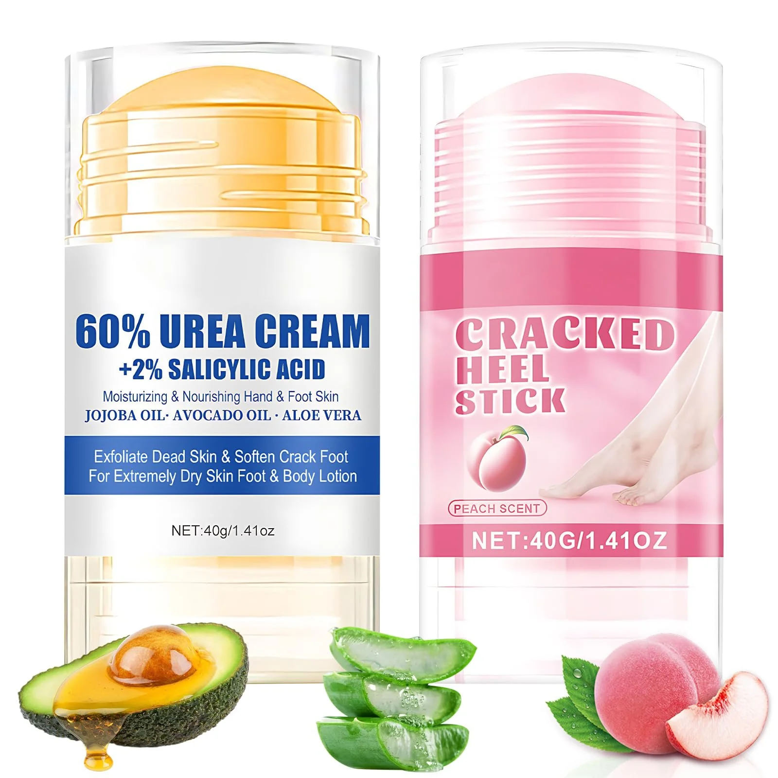 Крем для ног Ruichi увлажняющий против трещин с мочевиной 60% 2 шт, фото №1