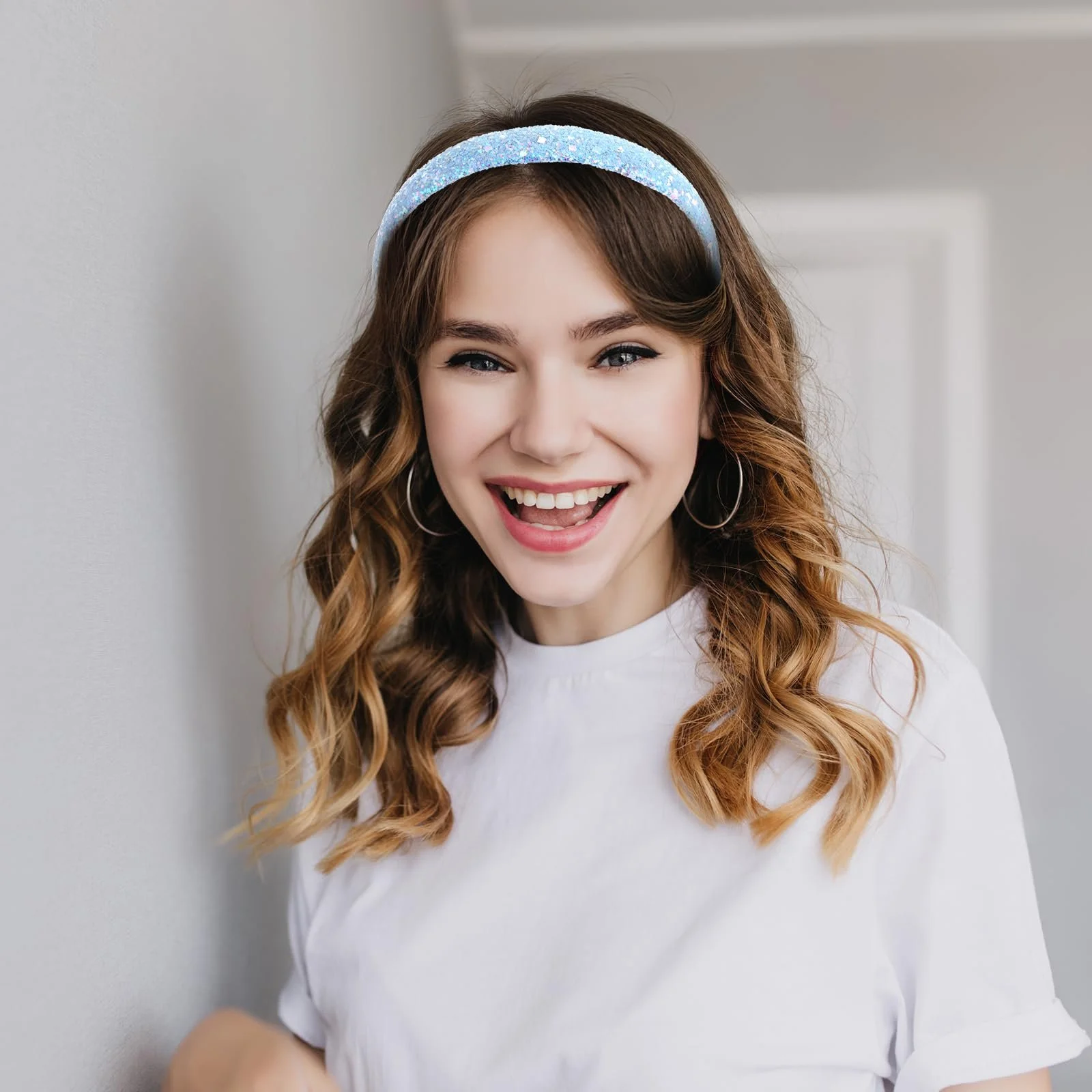 Набор обручей на голову из 3 штук с блестками для девочек., фото №5