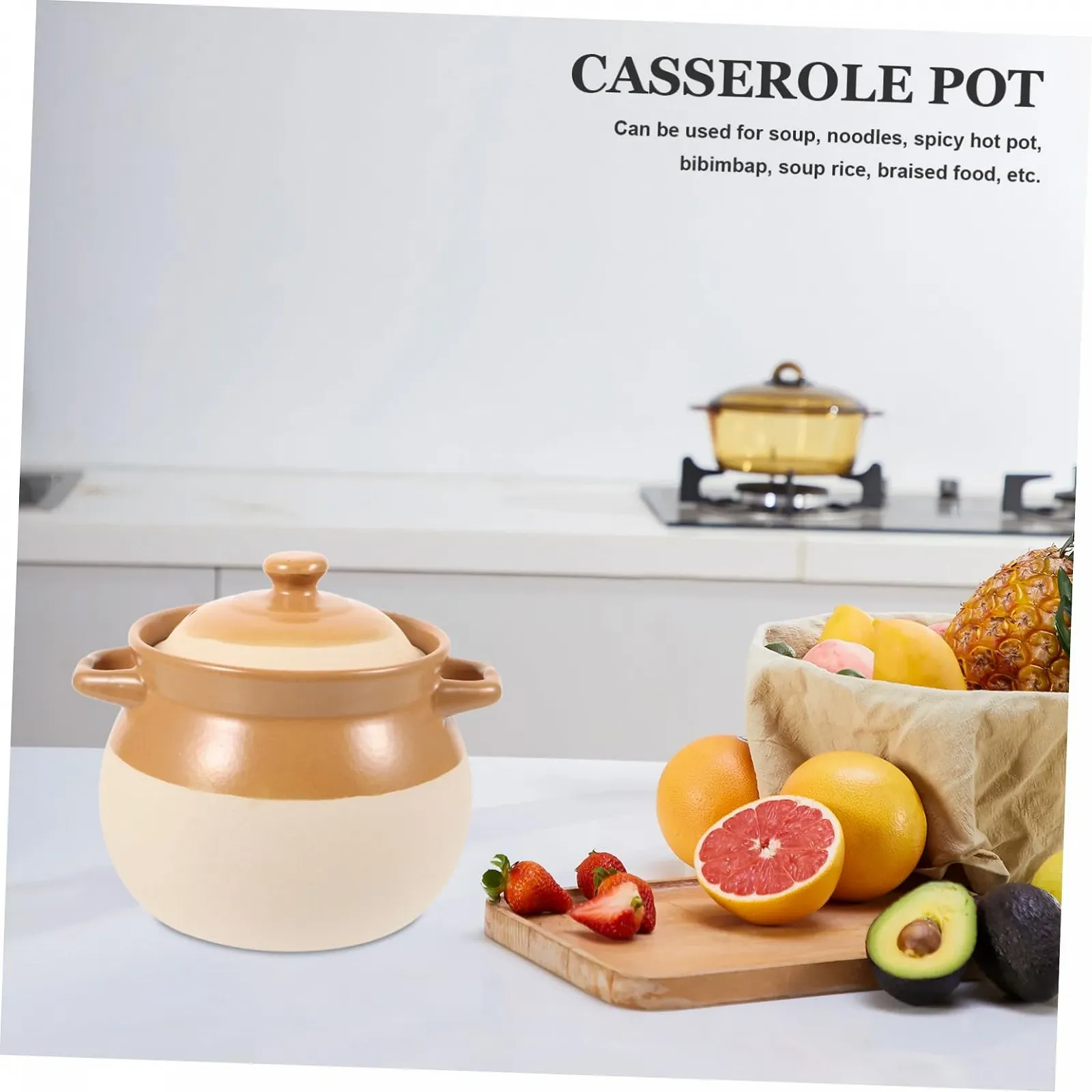 Керамическая кастрюля Mobestech Винтажная с двойными ручками для дома и ресторанов, фото №5