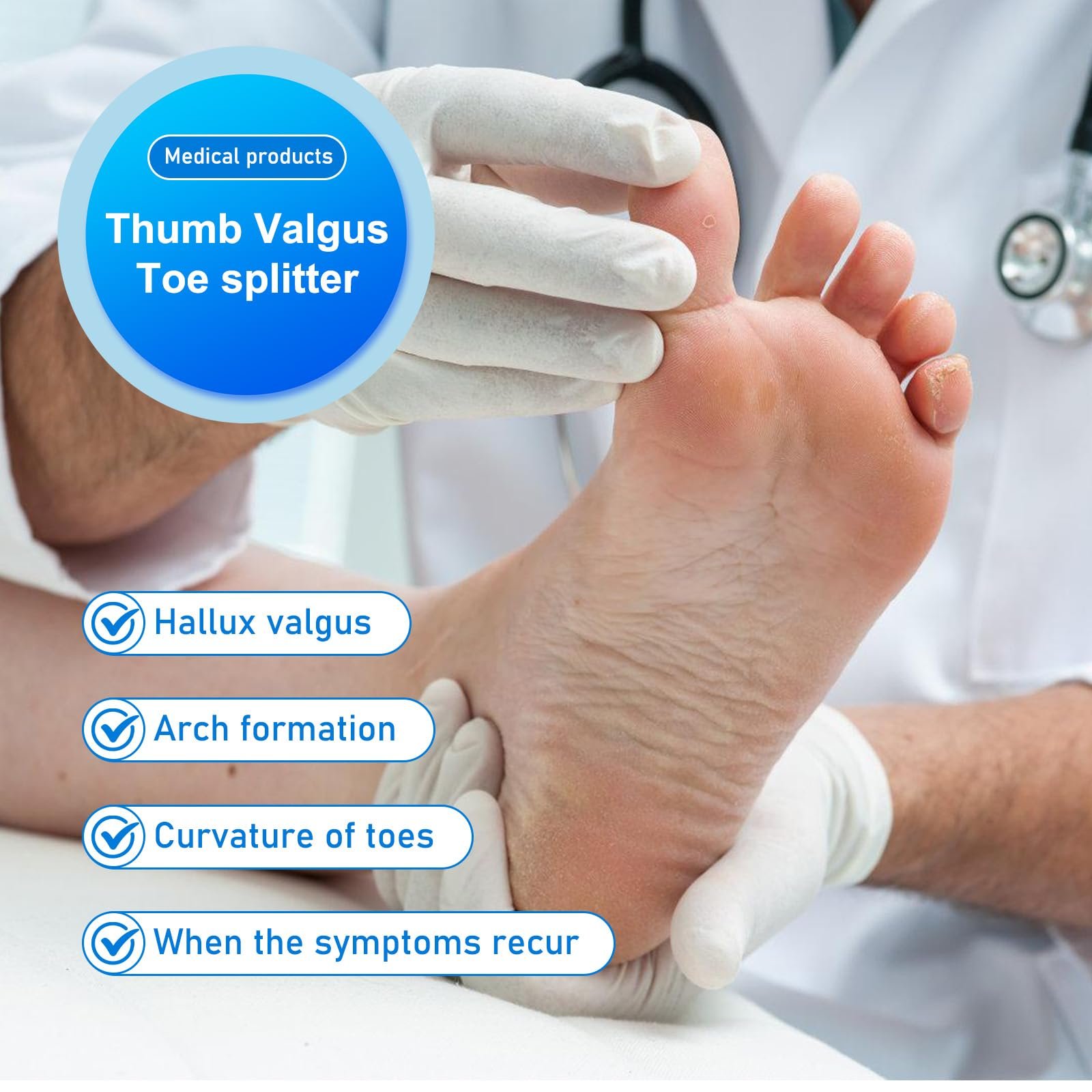 Пов'язка для захисту від Hallux Valgus (2 пари), роздільник для пальців, фото №7 Пов'язка для захисту від Hallux Valgus (2 пари), роздільник для пальців, фото №7