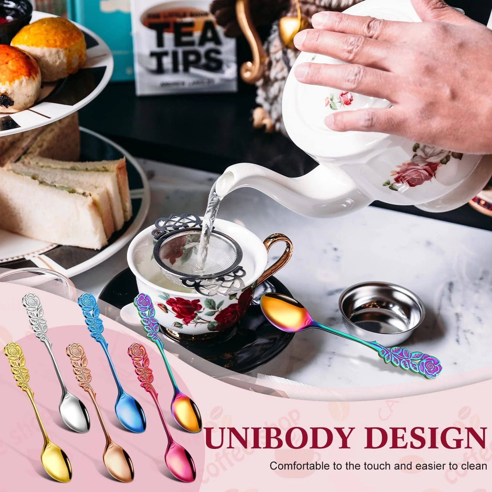 Набір з 6 різдвяних ложок для холодного чаю Chic, нержавіюча сталь, фото №4