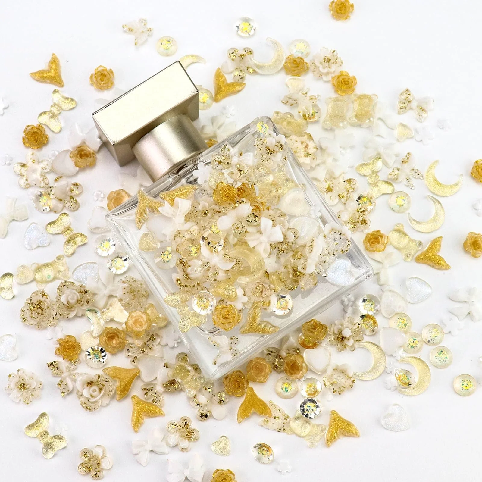 3D Подвески для ногтей Сердце Звезда Бант Цветок Медведь Характеристики Kawaii Y2K 320 шт, фото №4