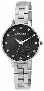 Женские часы Just Watch, нержавеющая сталь, браслет-звено 22 см, диаметр 34 мм, 12 мм, серебристый - Фото 1