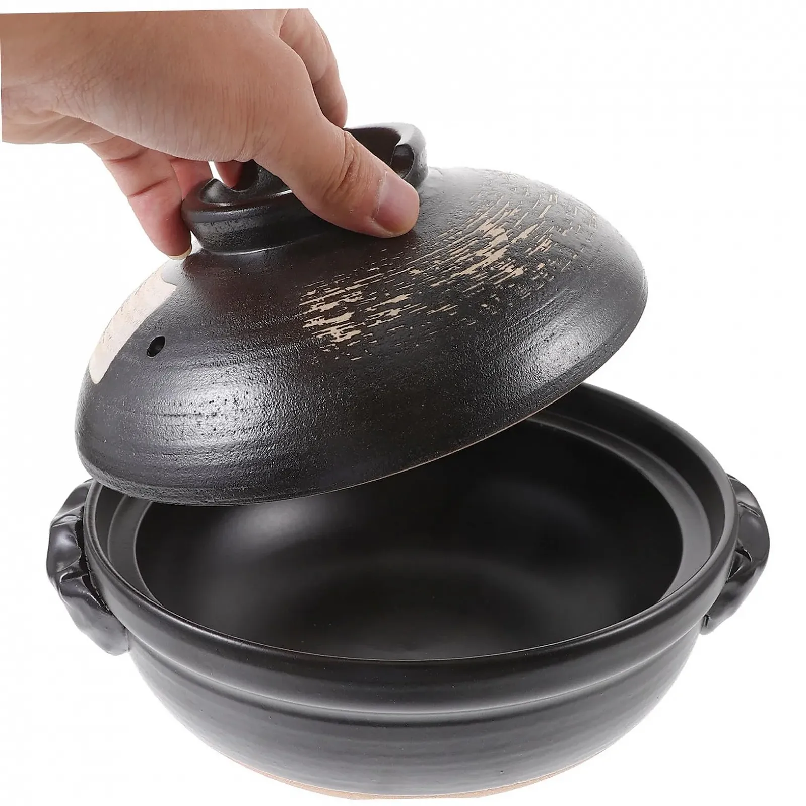 Кастрюля-сотейник керамическая антипригарная 500 мл для супа риса и каши универсальная бытовая, фото №3