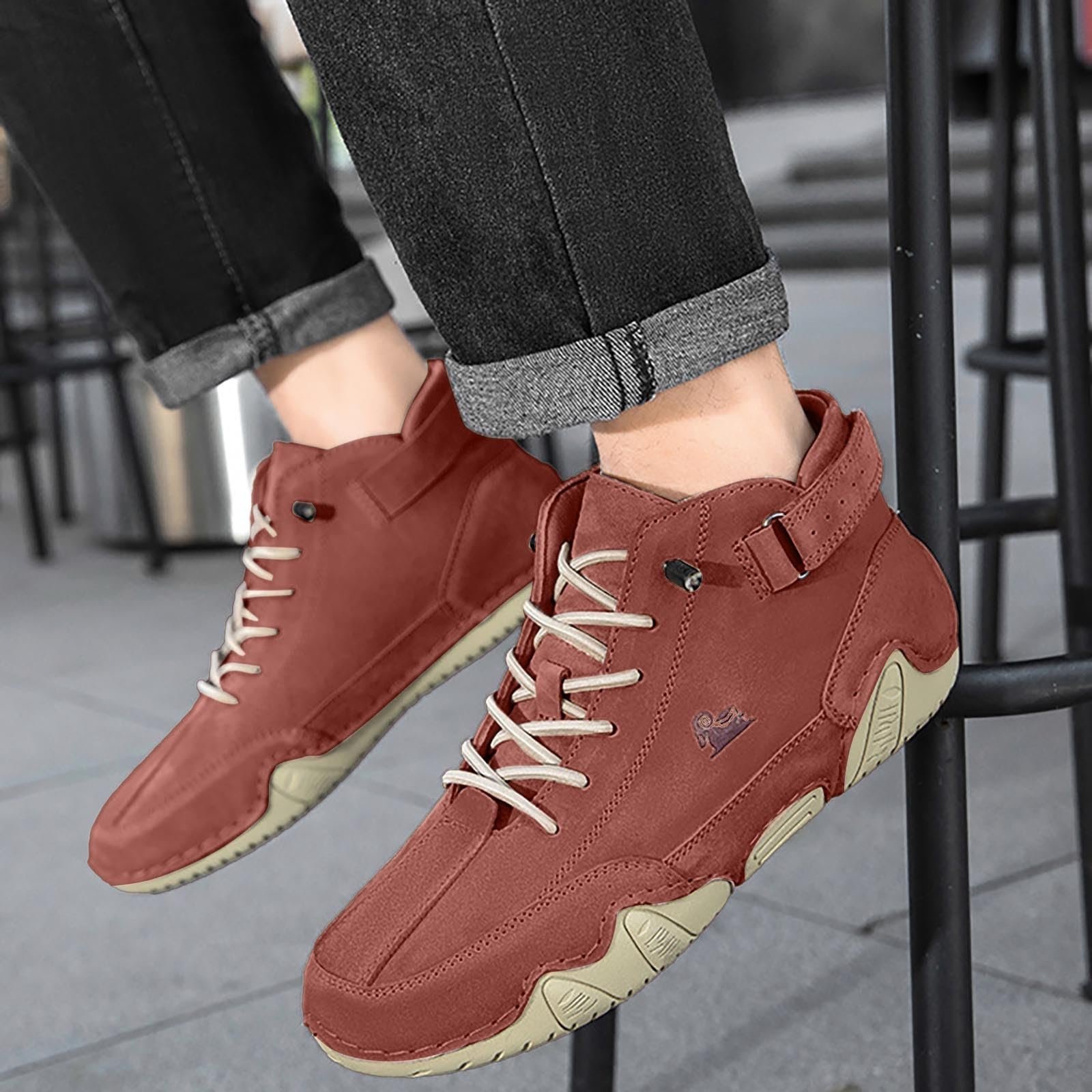 Ботинки Lvnsdknerse для босых ног Кожаные Высокие Alpaca Cowboy Boots Italian Hiking Waterproof Trainers Boat Shoes Toe Shoes Unisex, фото №2