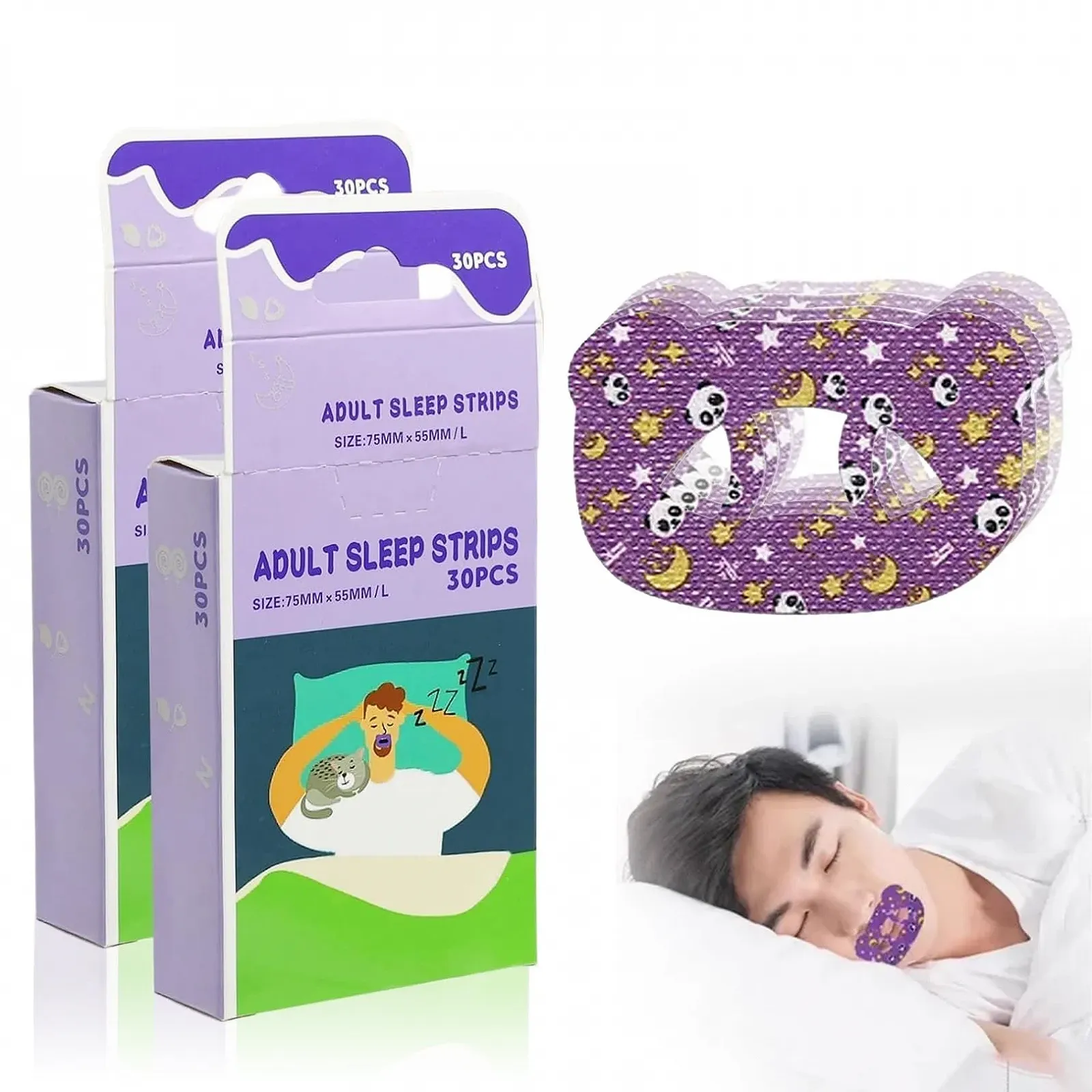 Пластыри для рта для сна, 60 шт., полоски для сна, пластыри от храпа., фото №1
