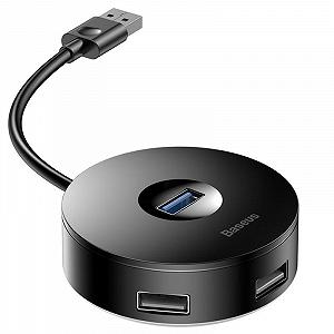 Перехідник HUB Baseus Round Box USB to 3.0 3USB 2.0 CAHUB-F synthetic.ua - Фото 1