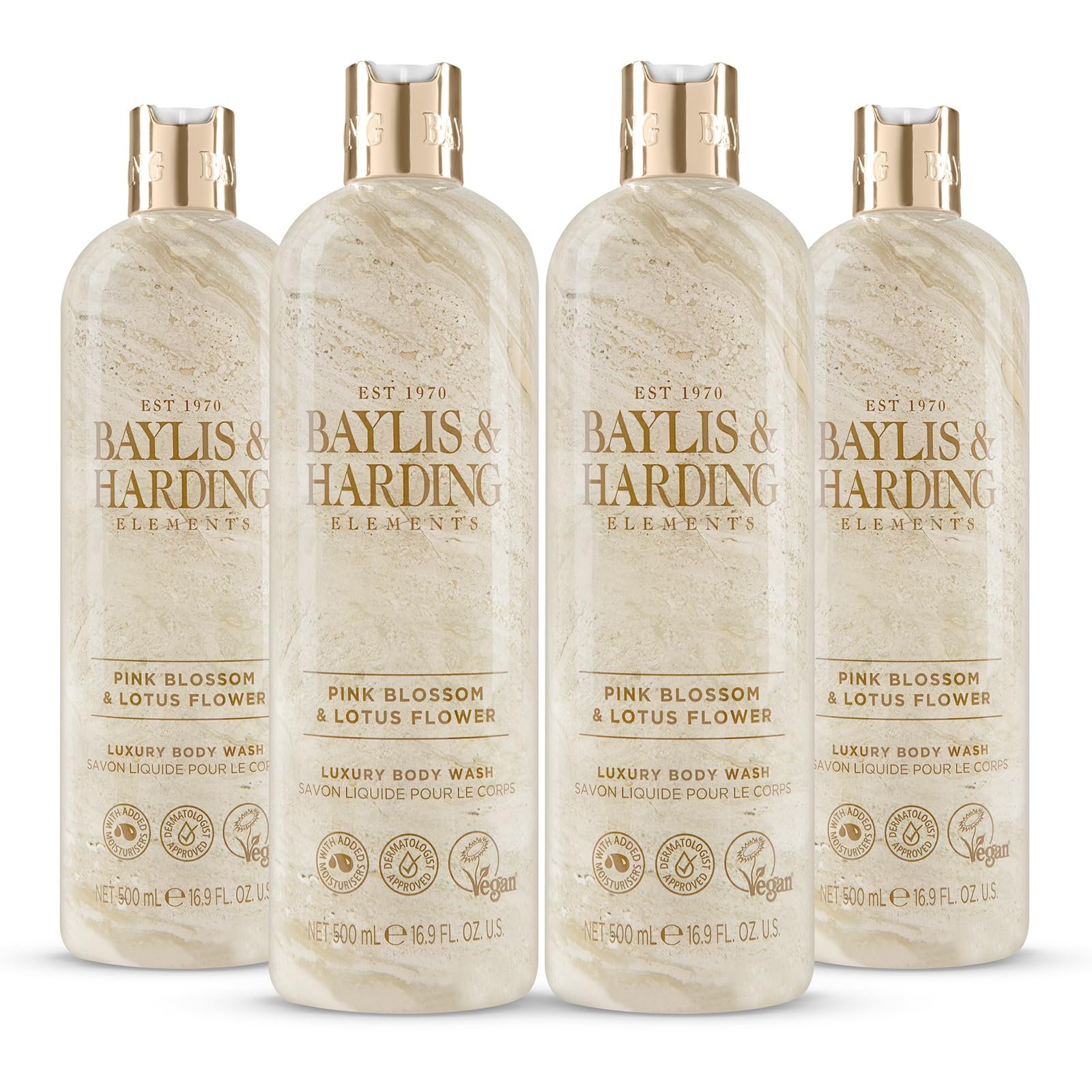 Гель для душа Baylis & Harding Elements Luxury Pink Blossom Lotus Flower 500 мл (упаковка из 4 шт.), веганский, фото №1 Гель для душа Baylis & Harding Elements Luxury Pink Blossom Lotus Flower 500 мл (упаковка из 4 шт.), веганский, фото №1