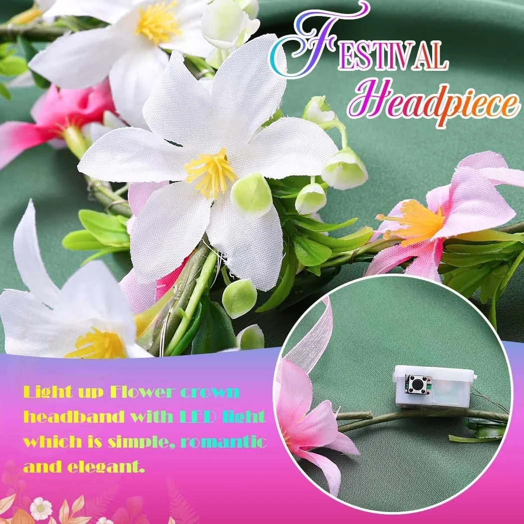 Вінок для волосся Квітка Luminous, LED, фото №5 Вінок для волосся Квітка Luminous, LED, фото №5