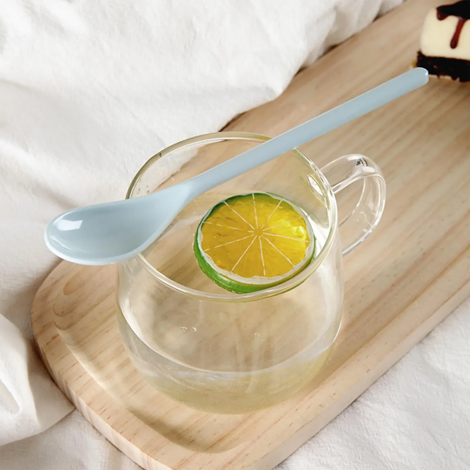 Набор пластиковых ложек 5 шт, цветные пластиковые ложки, длинные ложки, разноцветные, ложки для джема, ложки для супа, ложки для кофе, пластиковые ложки, многоразовые для кофе, яиц, мороженого, йогурта, десерта, фото №4