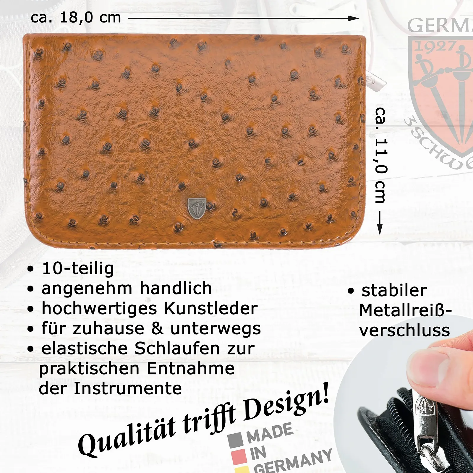 Набор для маникюра и педикюра Drei Schwerter Exclusive, 10 предметов, фото №3