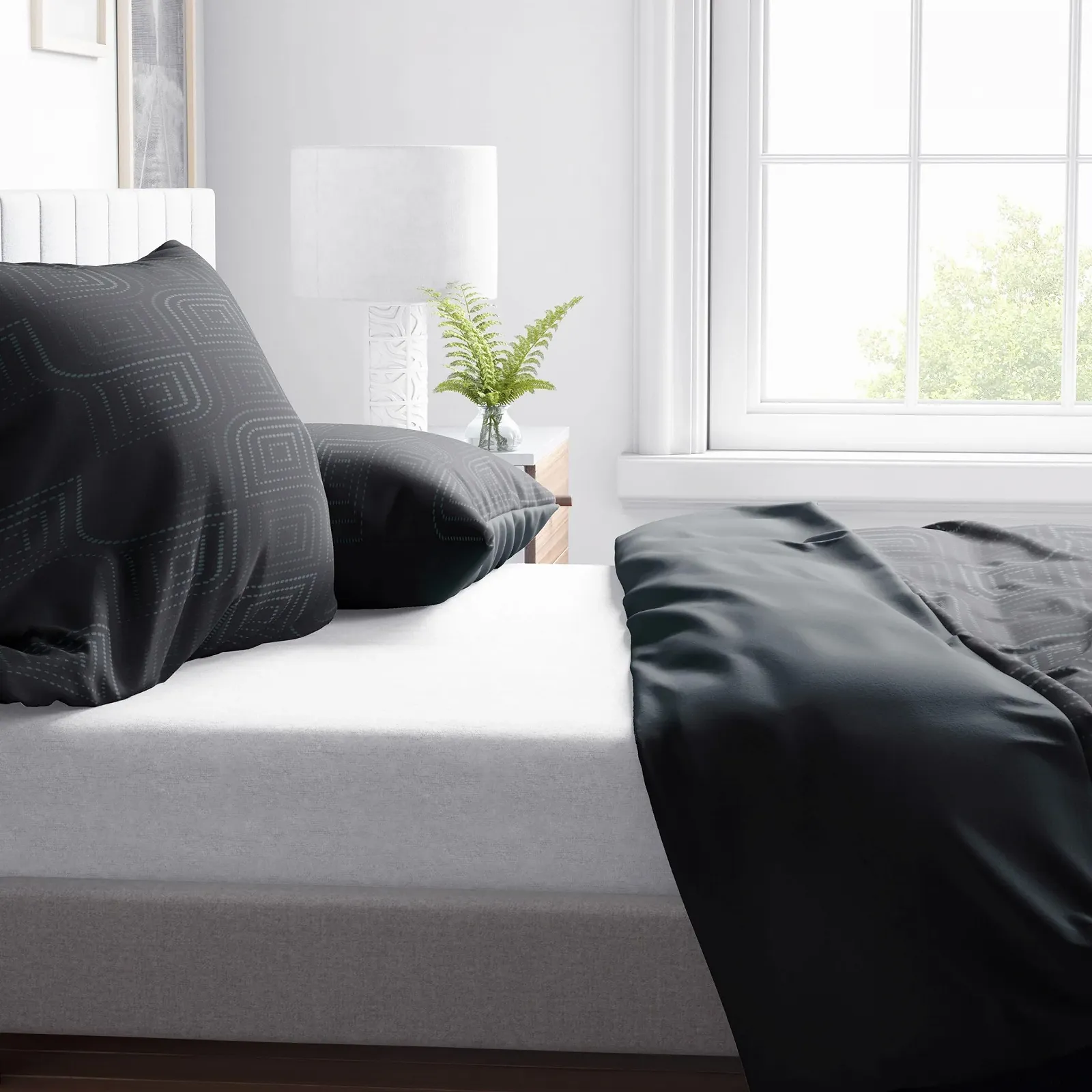 Комплект постільної білизни Leonado Vicenti Renforce у смужку з блискавкою 135 x 200 см Темно-бірюзовий/Чорний, фото №3