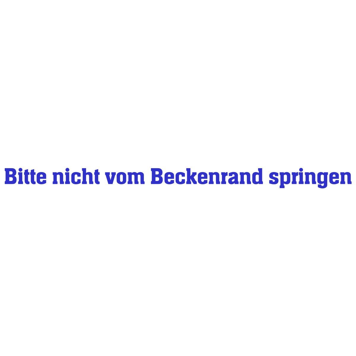 Наклейка на стіну Wandkings "Bitte nicht vom Beckenrand springen" 101 x 6 см, синя, фото №1 Наклейка на стіну Wandkings "Bitte nicht vom Beckenrand springen" 101 x 6 см, синя, фото №1