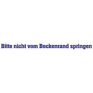 Наклейка на стіну Wandkings "Bitte nicht vom Beckenrand springen" 101 x 6 см, синя - Фото 1